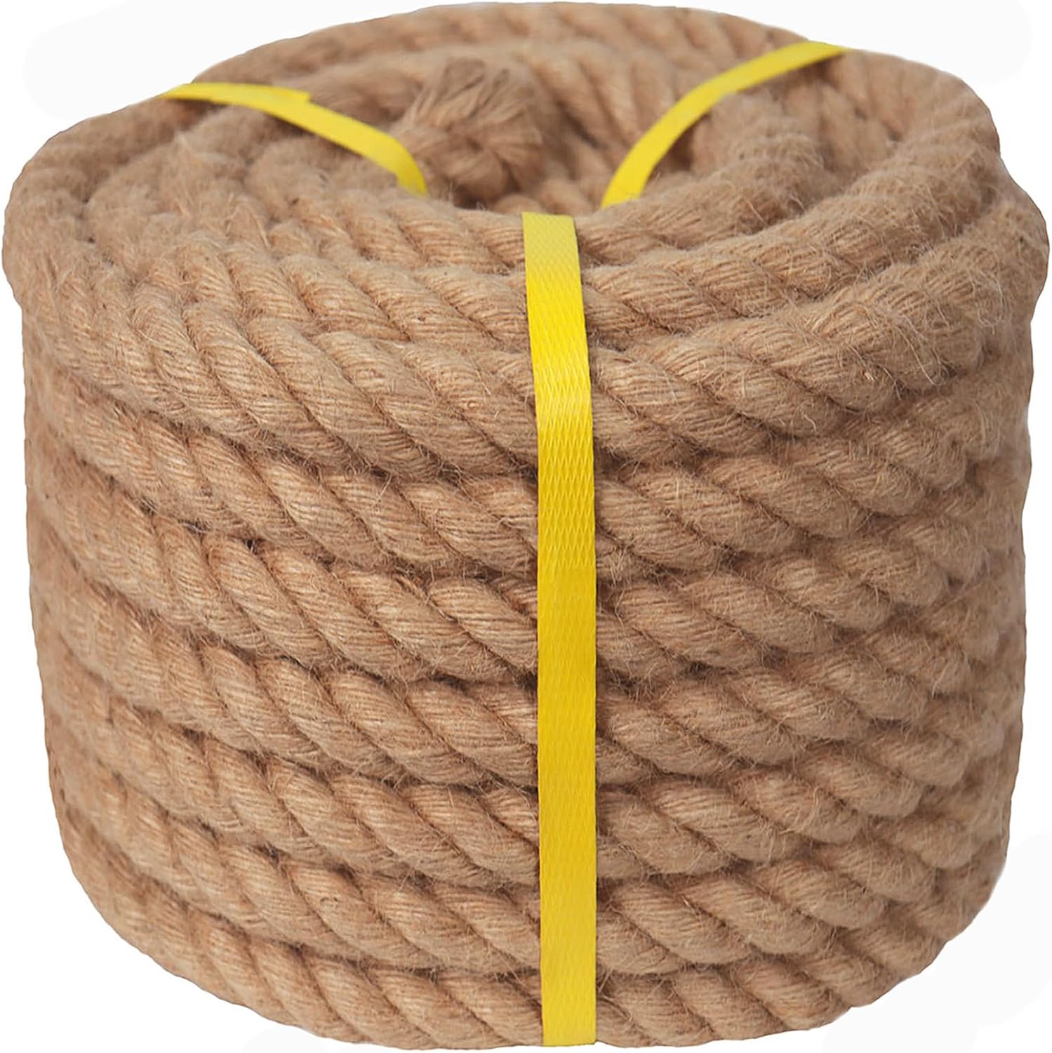 Twisted Manila Rope (1 Inch x 50 Feet) Natural Jute Rope Thick Hemp Ropes for Docks, Nautical, Railings, Hanging Swing, Decorating