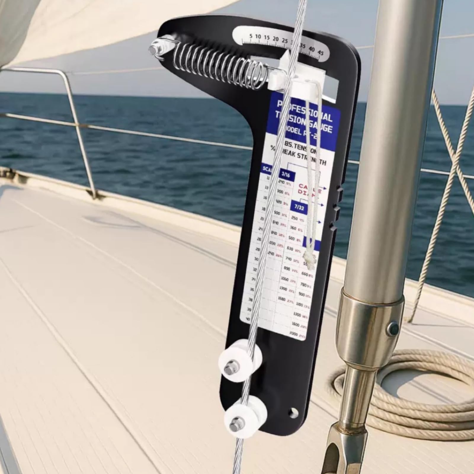 Segelboot-Takelage-Spannungsmesser Kompakt Drahtseil-Spannungsmesser Hochpräzise Drahtseil-Spannungsmessgerät für Segler