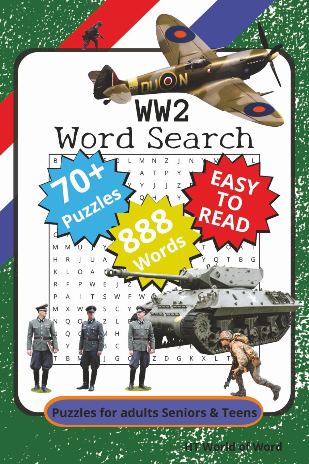 WW2 Word Search Book:: 70+ Word Search Puzzles with Easy to Read Print about WW2, war, d-day and soldiers For Anxiety Relief and relaxation | 6x9 inches, 111 p