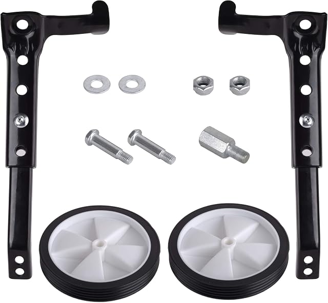 NATTHSWE Bike Stabilisers, Kids Stabilisers for Childs Bike 18 20 22 24 Inch Adjustable Support Kids Bike Wheels Children Universal Speed Change Bicycle Training Wheels(1 Pair)