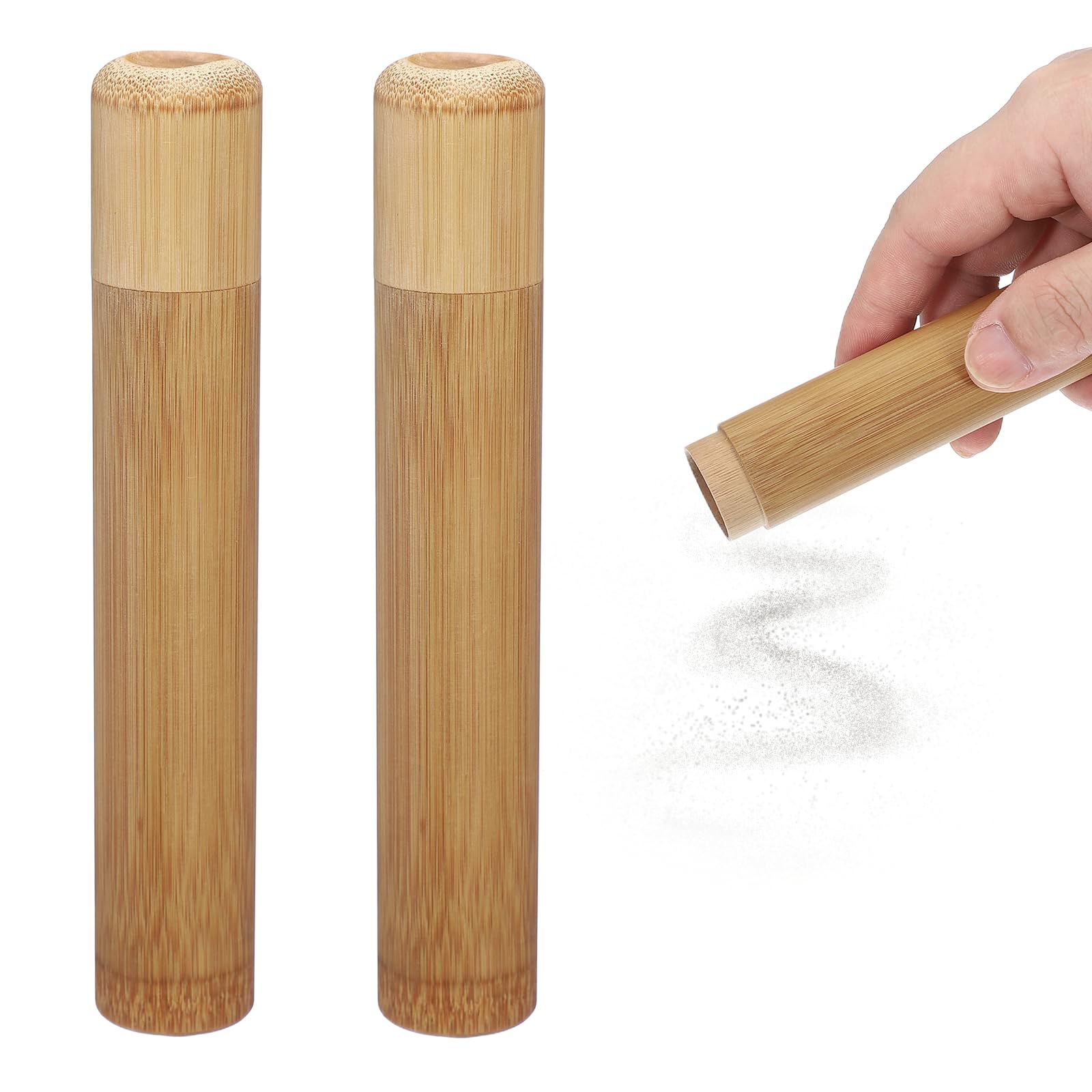 sourcing map 2pcs Wooden Scattering Urn, 5 x 2.7cm Small Cremation Tube with Lid Mini Keepsake Brown for Male Female Pet Dog Brown