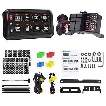 Chelhead 8 Gang Switch Panel RGB with Relay Box and Fuse 9-16V 60A