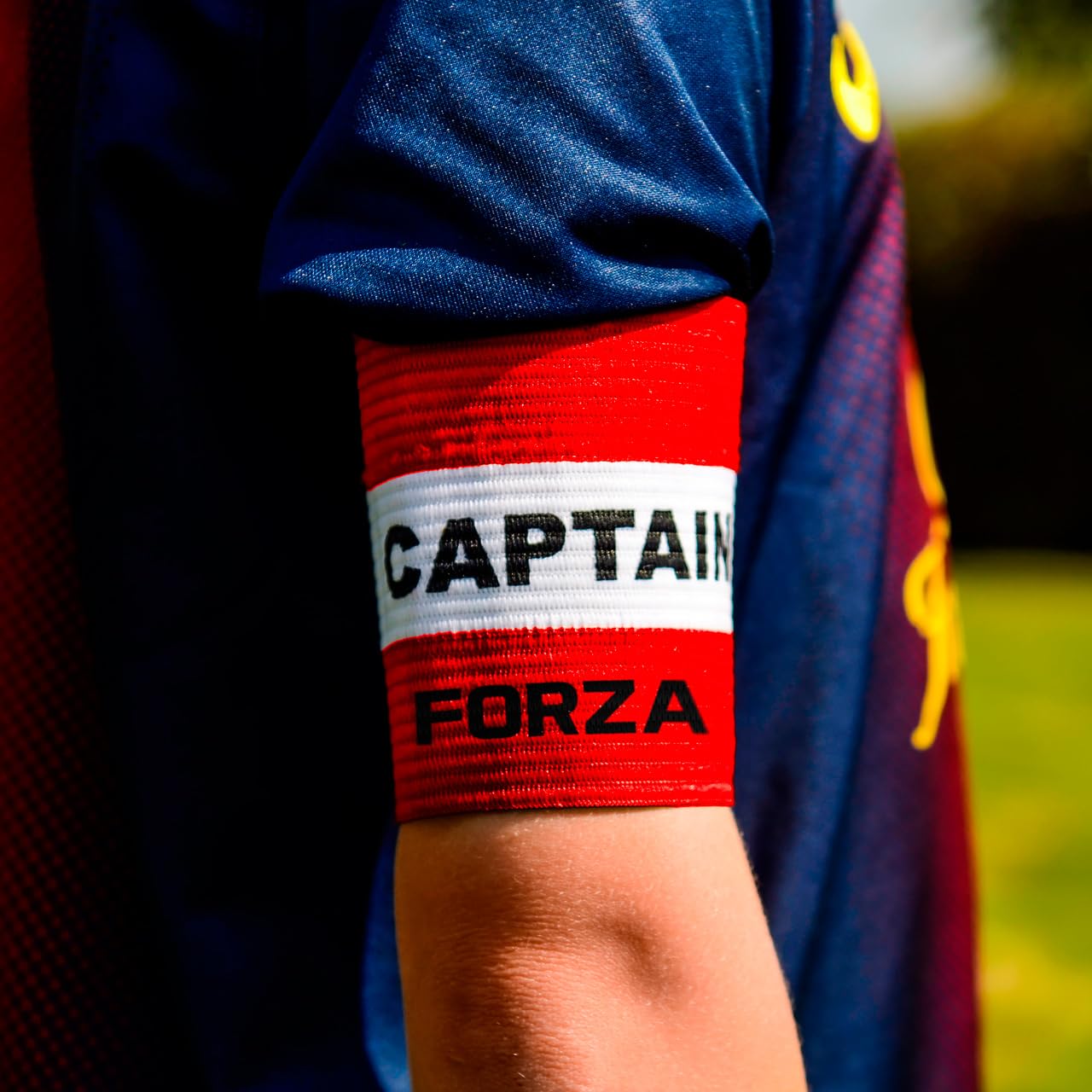 FORZA Captains Armbands – Adult & Junior Elastic Sport Arm Band for Football, Rugby & More [7 Colour Options] (Red, Junior) — image 1