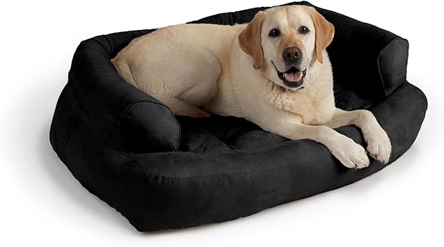 Snoozer Overstuffed Luxury Pet Sofa, Small, Black