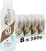 Acti-Shake Chocolate High Protein Dairy Drink 380g Pack of 8 - 20g of Protein per bottle- Ready to Drink - Low Fat and No Added Sugars - 198 kcal - Multipack