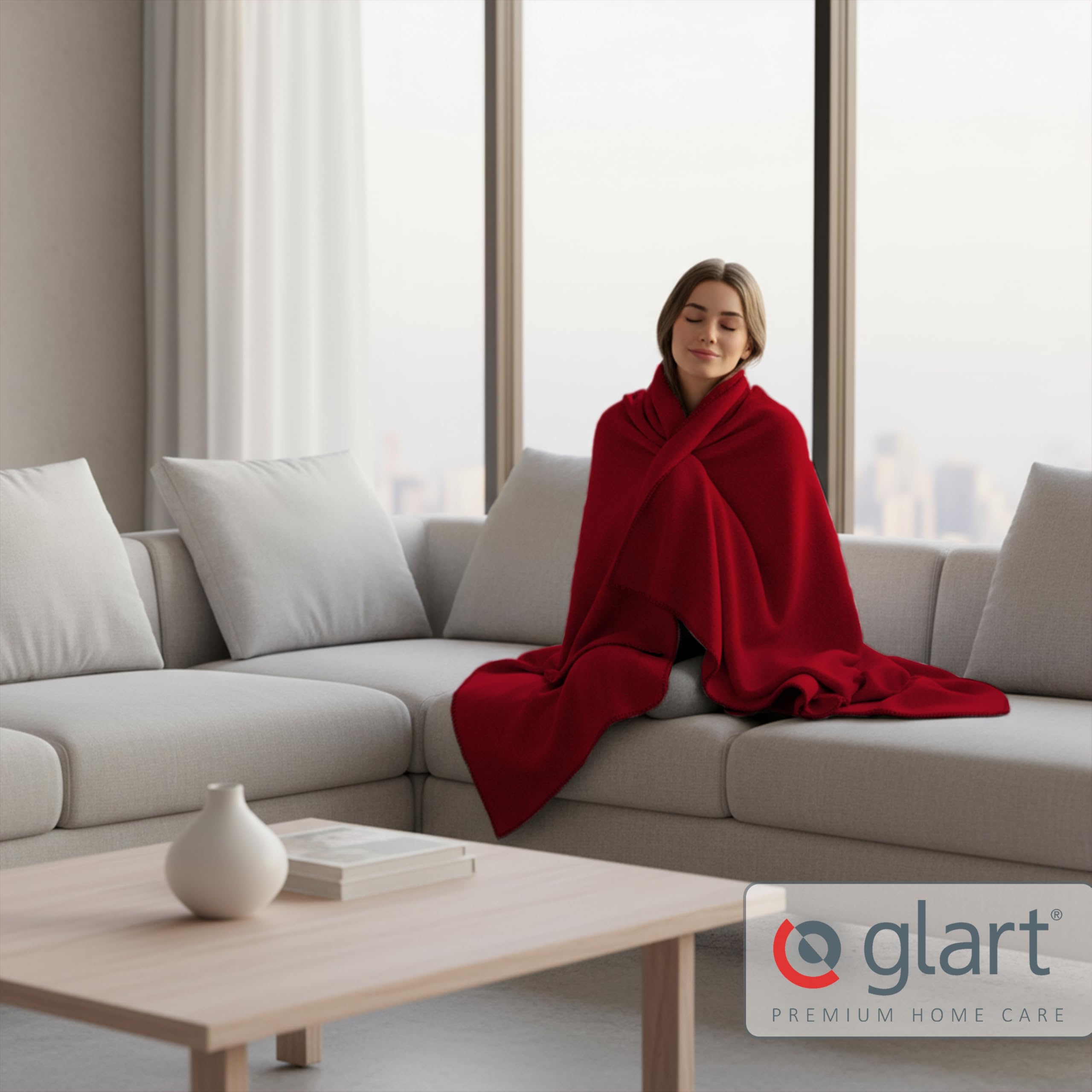 Coperta Glart Morbida In Tinta Unita Color Petrolio, 130x170 Cm, Per Divano E Letto, Certificata Oeko-Tex - 2