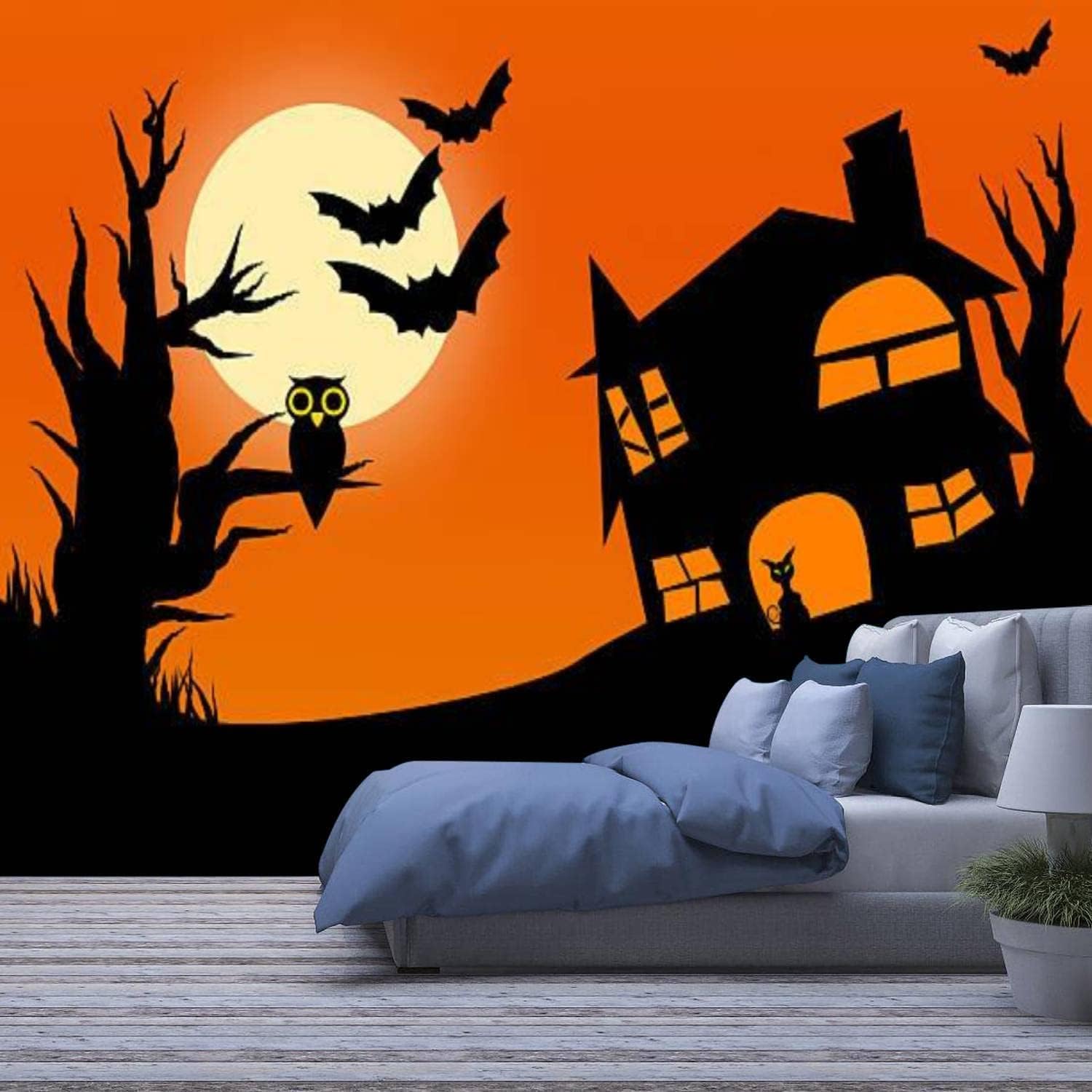 Papier peint château d'Halloween 3D premium effet panoramique