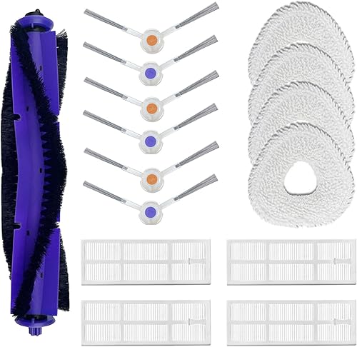 Kit de accesorios de repuesto compatible con el robot aspirador Narwal Freo, 1 cepillo principal, 6 cepillos laterales, 4 almohadillas para