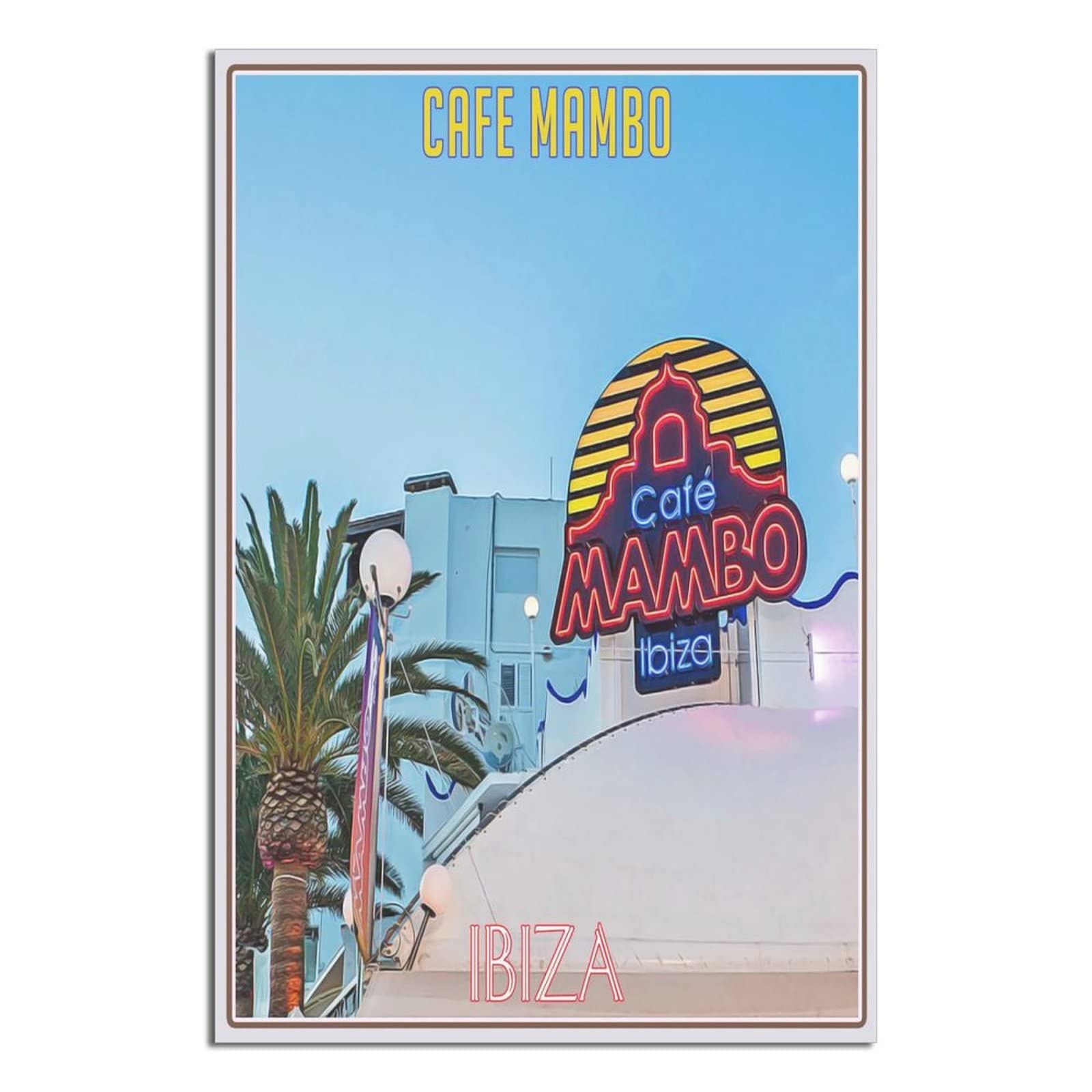 NMNM Cafe Mambo Ibiza Vintage Travel Poster Canvas Art Wall Decor Poster Picture Print Painting Posters Gift 20x30inchs(50x75cm)