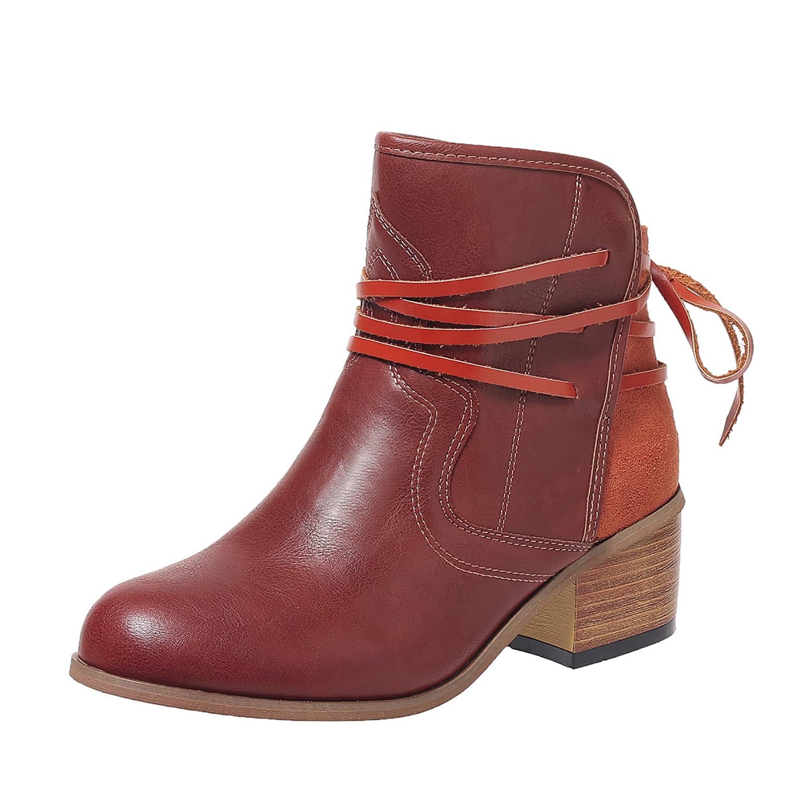 Unifizz Womens Ankle Boots Classic Low Heeled Short Booties Casual Comfortable Boots
