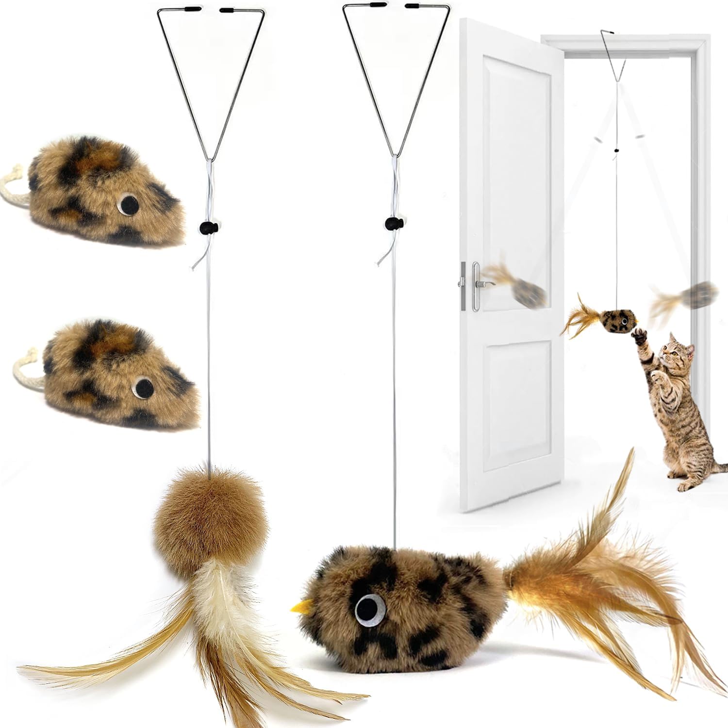 AZOFFYIU Cat Toys for Indoor Cats, Hanging Cat Toy, Interactive Cat Toy with