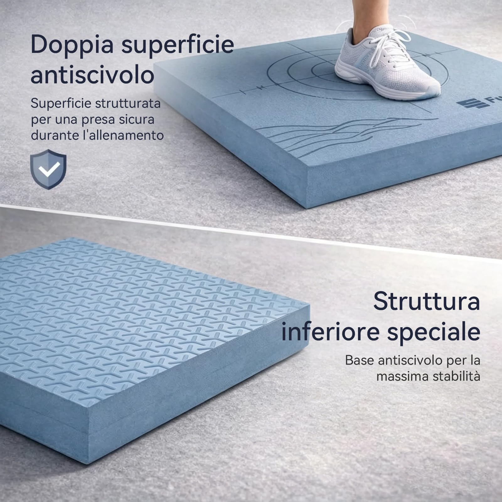 FunLife Balance Pad 40x40x5 cm – Cuscino per l'equilibrio per Fitness, Yoga e Fisioterapia, Trainer per la stabilità, Antiscivolo Fino a 150 kg