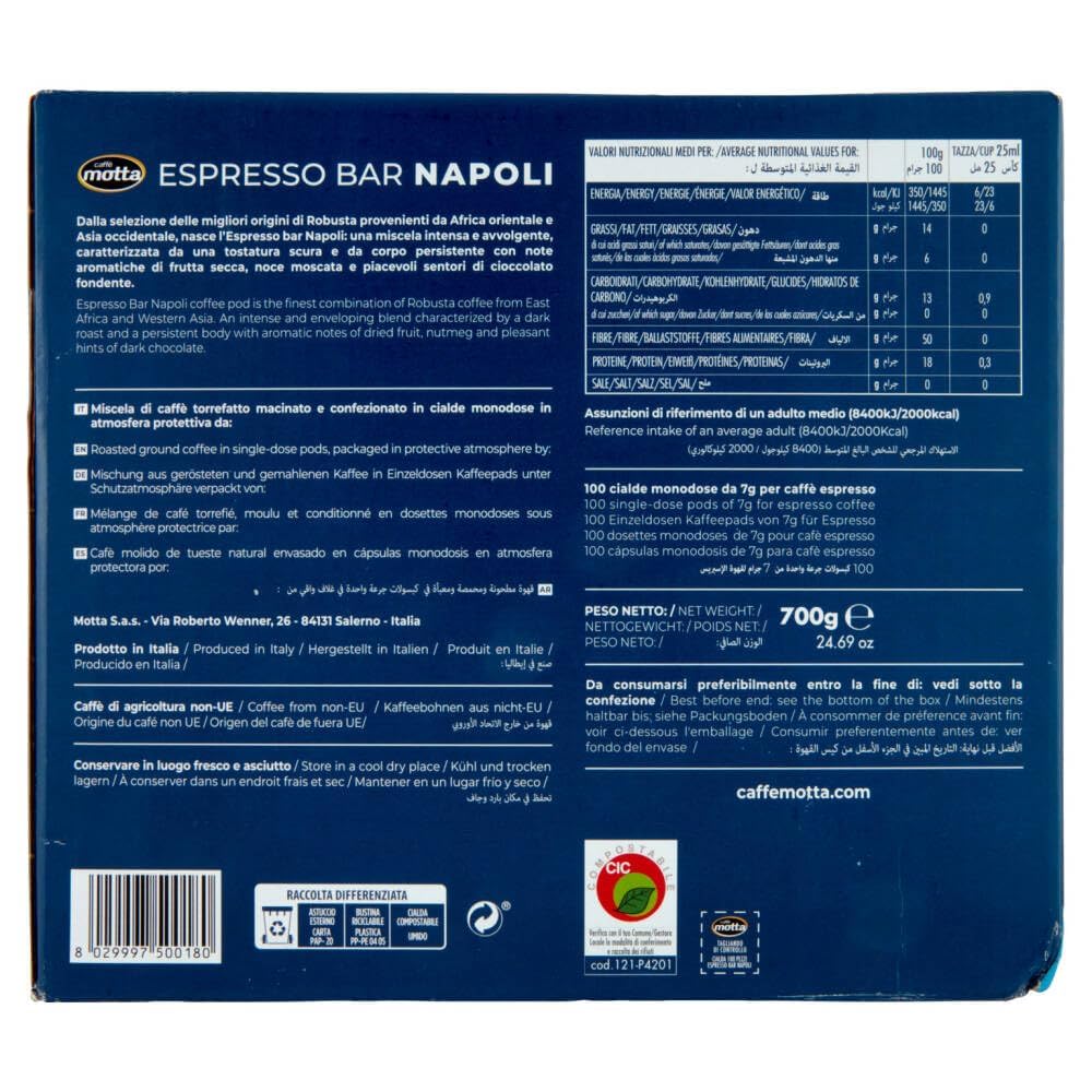 Italian Gourmet Caffe Motta E.S.E. Kaffeepads Napoli 200 Stück 1400g