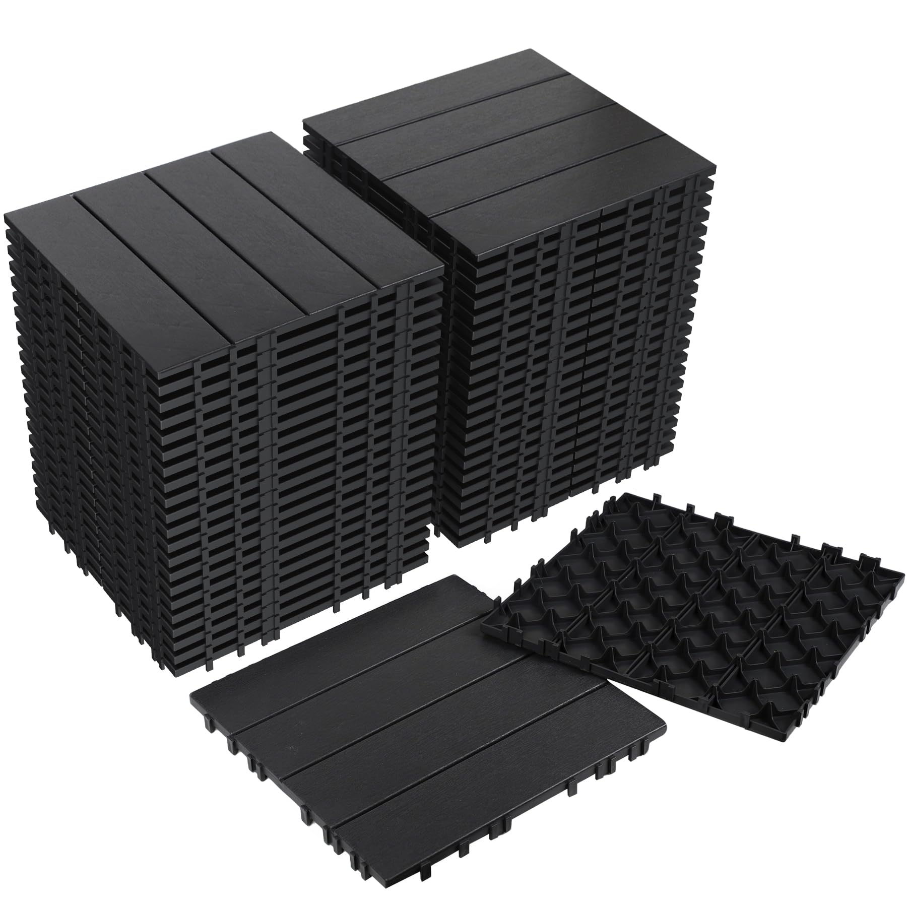 Neoaider 44 piastrelle ad incastro in plastica, 30,5 x 30,5 cm, 44 mq, pavimenti impermeabili per esterni, per tutte le stagioni, piastrelle per pavimenti del patio, per giardino, veranda, piscina
