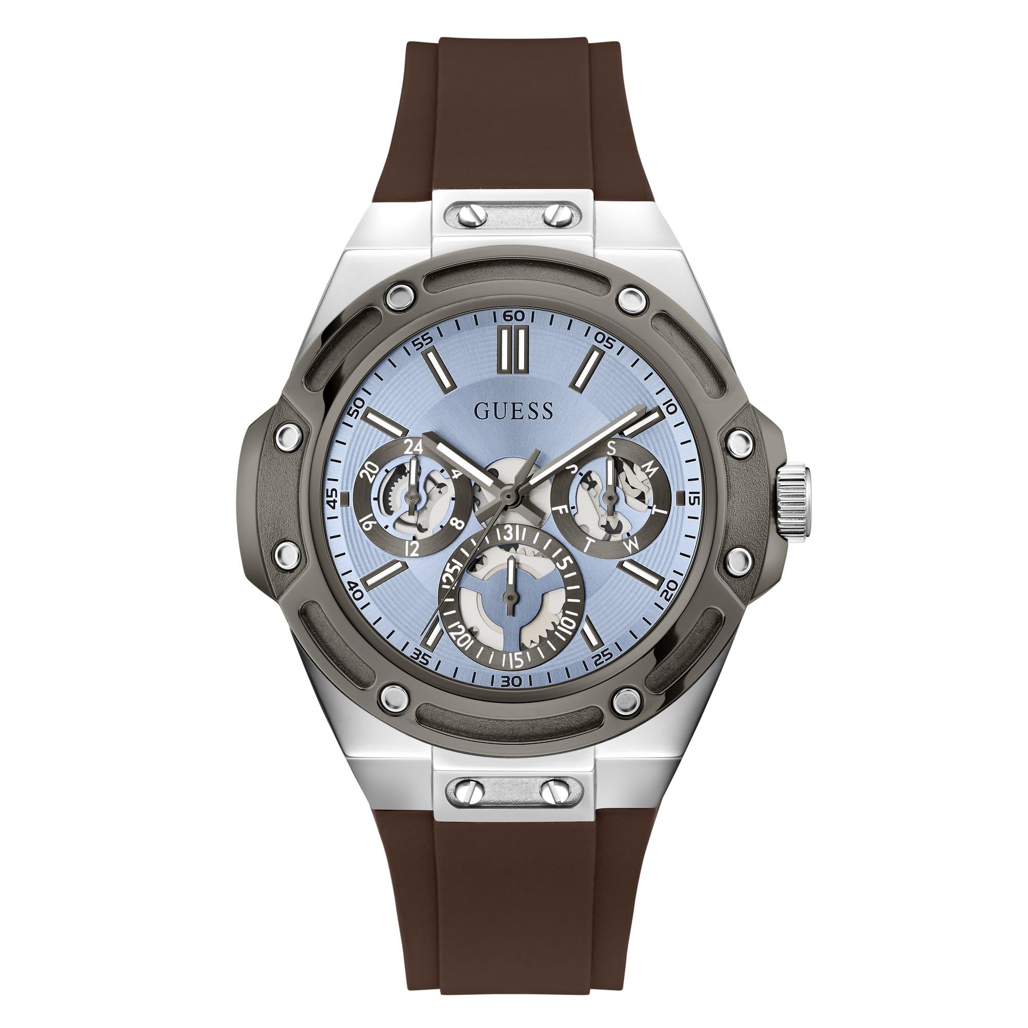GUESS Męski zegarek na rękę wielofunkcyjny Carver GW1132G7 silikon