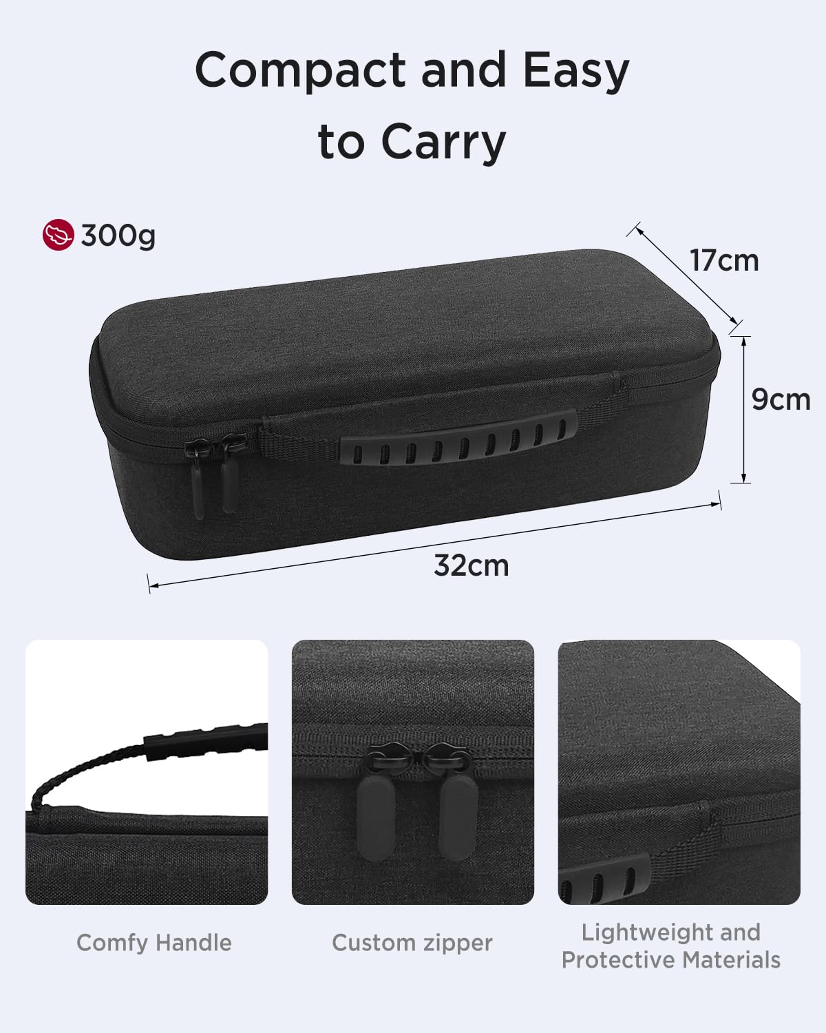Miimall Estuche de Transporte para ASUS Rog Xbox Ally X / ROG Xbox Ally 2025, Bolsa de Almacenamiento Portátil Rígida de EVA, Travel Case Antiarañazos Antigolpes Funda de Viaje con Bolsillos, Negro