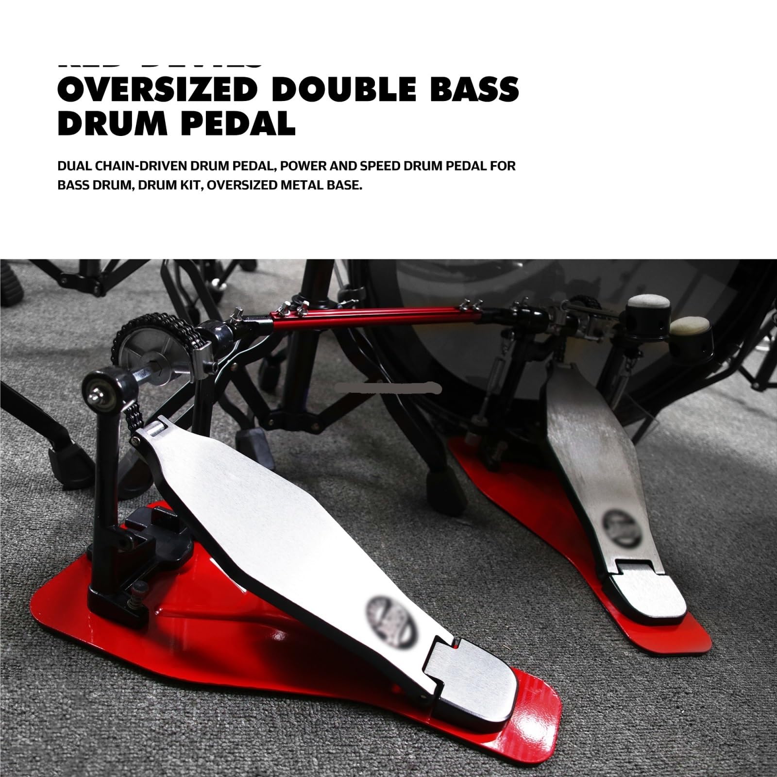 Pédale double chaîne, transmission directe, arbre, pédale de grosse caisse, percussion, for longboard Pour Jeu De Grosse Caisse Et Batterie éLectronique