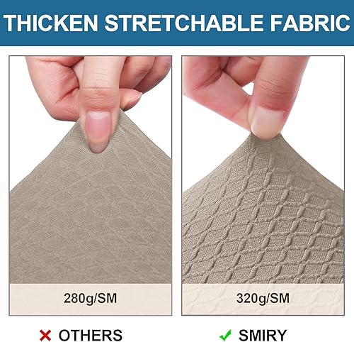 Miniatura 4 de Smiry - Juego de 4 fundas de asiento impermeables para sillas de comedor, tela jacquard elástica, extraíbles y lavables, fundas protectoras de
