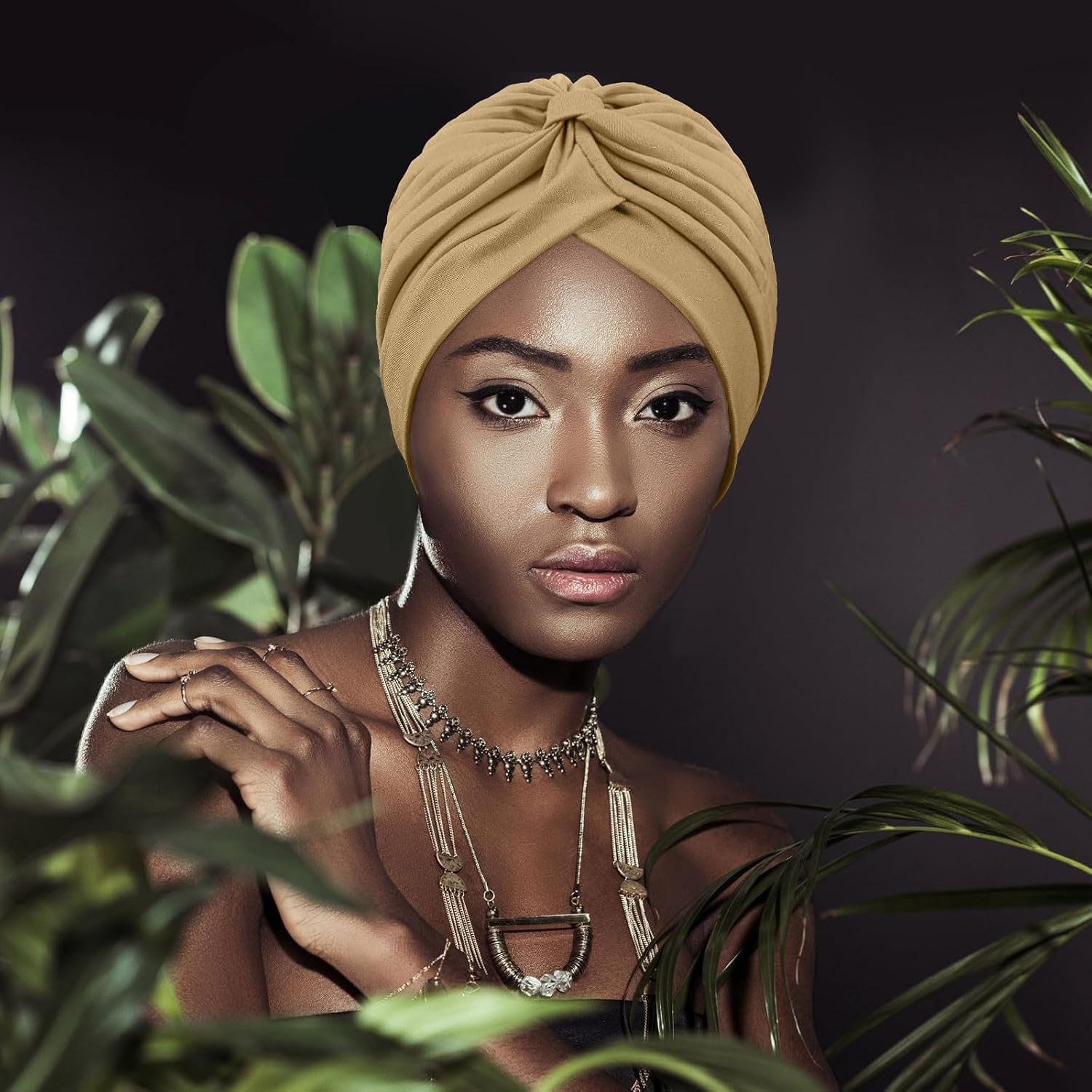 Syhood 4 Pieces Turbans for Women Head Wraps for Women Beanie Headwraps,4 Colors - Image 6