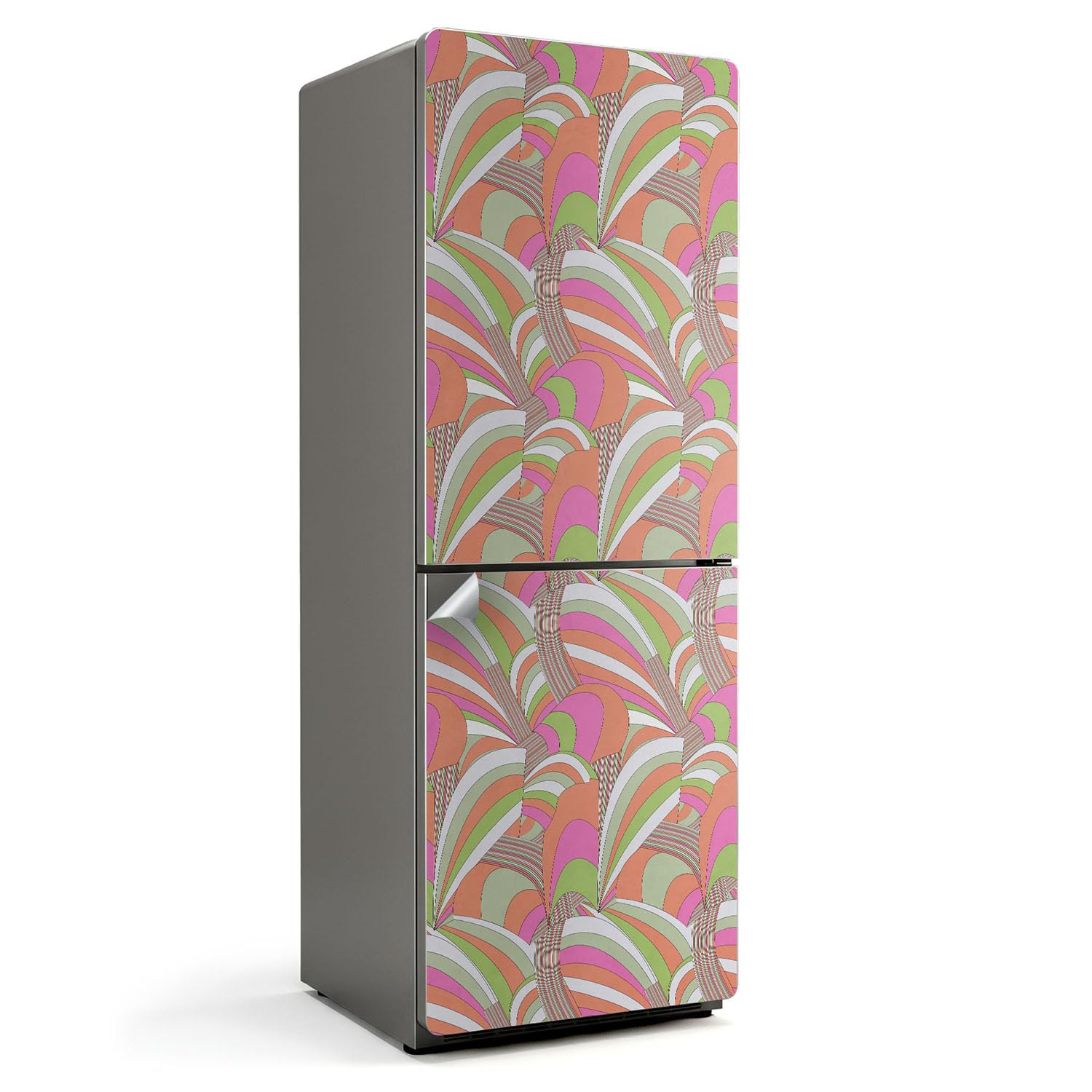Sticker frigo 70x190 cm couvrant autocollant vagues abstraites pour cuisine