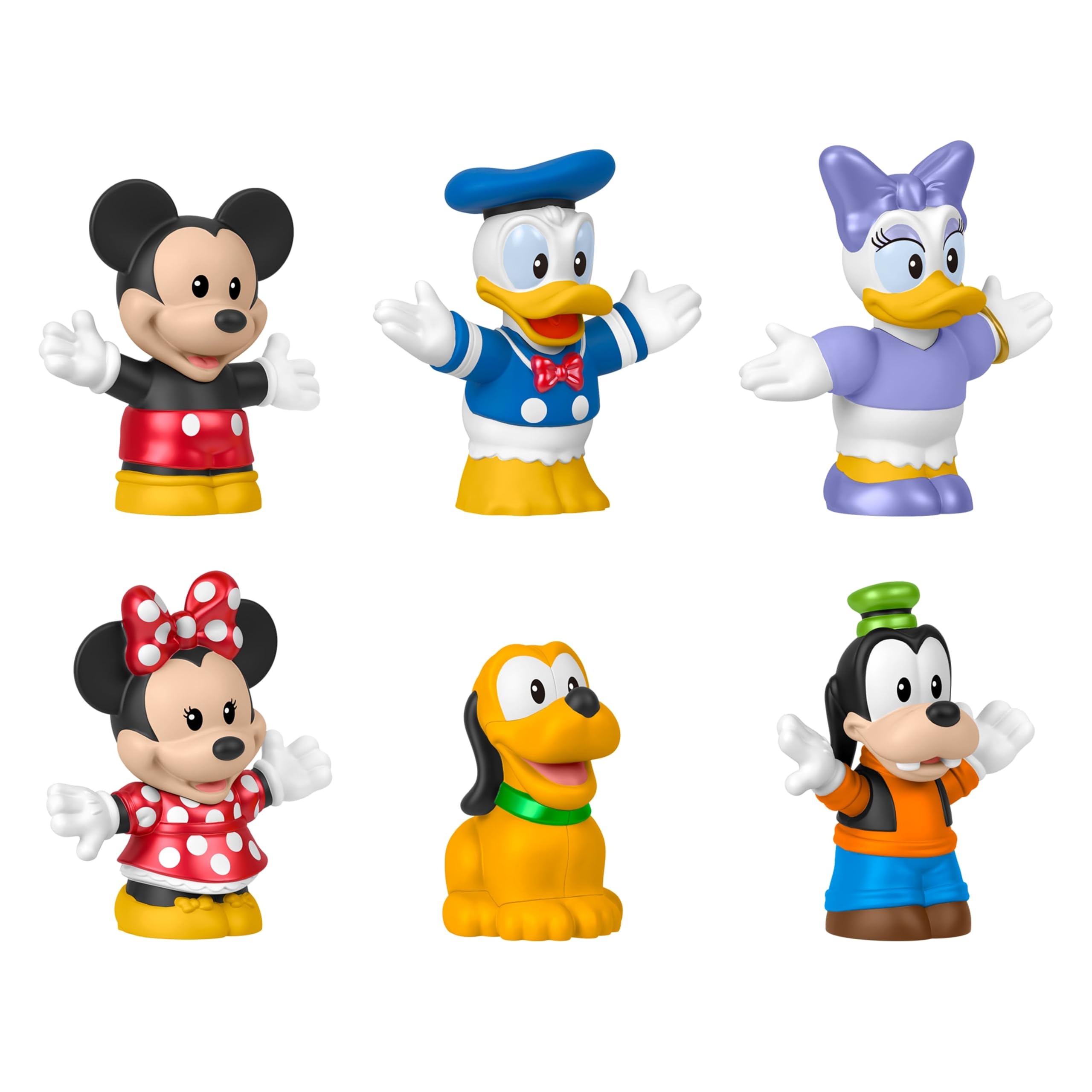 Fisher-Price Little People Disney - Topolino e i suo Amici, set di personaggi del mondo Disney tra cui Topolino, Minni, Paperino, Paperina, Pippo e Pluto, 1+ anni, JHD08
