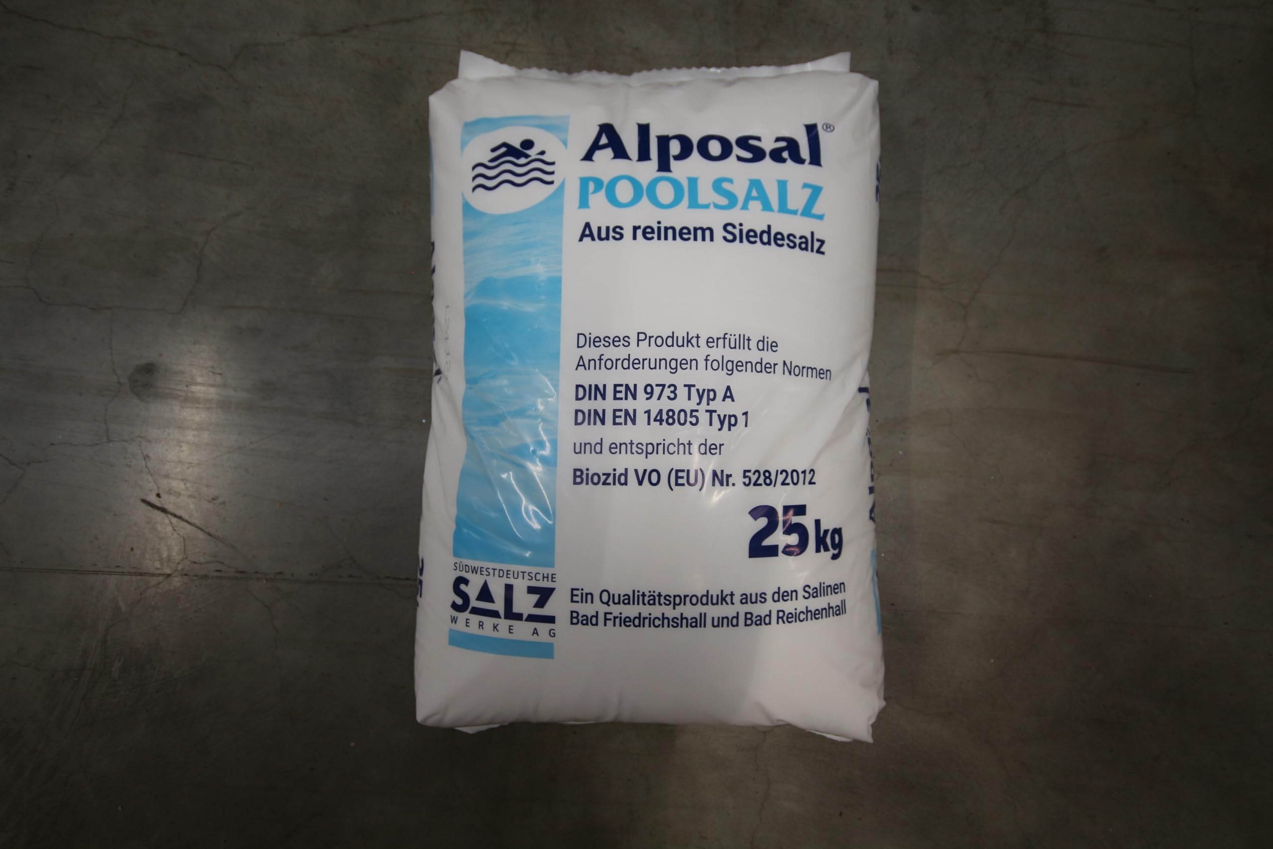 Alposal Sel de piscine composé de pur sel ignigène (convient pour appareil de chloration) en sac de 25 kg