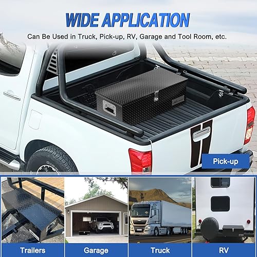 Miniatura 7 de Nilight Caja de herramientas para camión de 30 pulgadas, de aluminio resistente, placa de diamante, cajas de herramientas de 30 x 13 x 9.6 pulgadas,