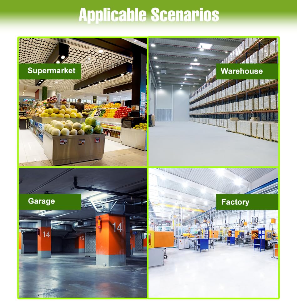 60W LED Deformable Garage Light AC100-277V Indoor Ceiling Light Foldable Adjustable Panel Workshop Warehouse Lighting Warm White Large — view 6