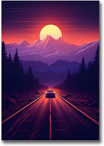 Miniatura 1 de Unique Synthwave Style Retro Art, 80s style art, framed poster print, guest room art, cool living room art, poster Wall Art, Decor poster