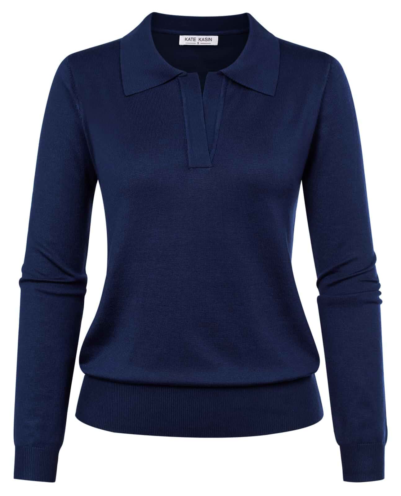 Women's Long Sleeve Classic V Neck Casual Fall Winter Polo Sweater Tops Basic Collared Knitted Fashion Work Business Formal Daily Wear Versatile Pullover Shirts