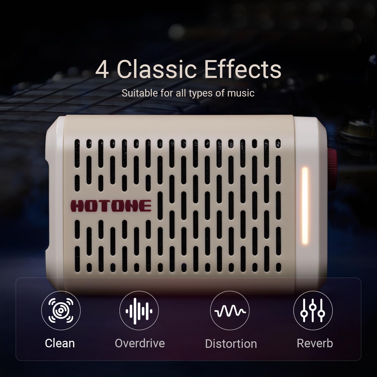 Hotone Pulze Mini Portable Guitar Amp with Bluetooth, 52 Amp