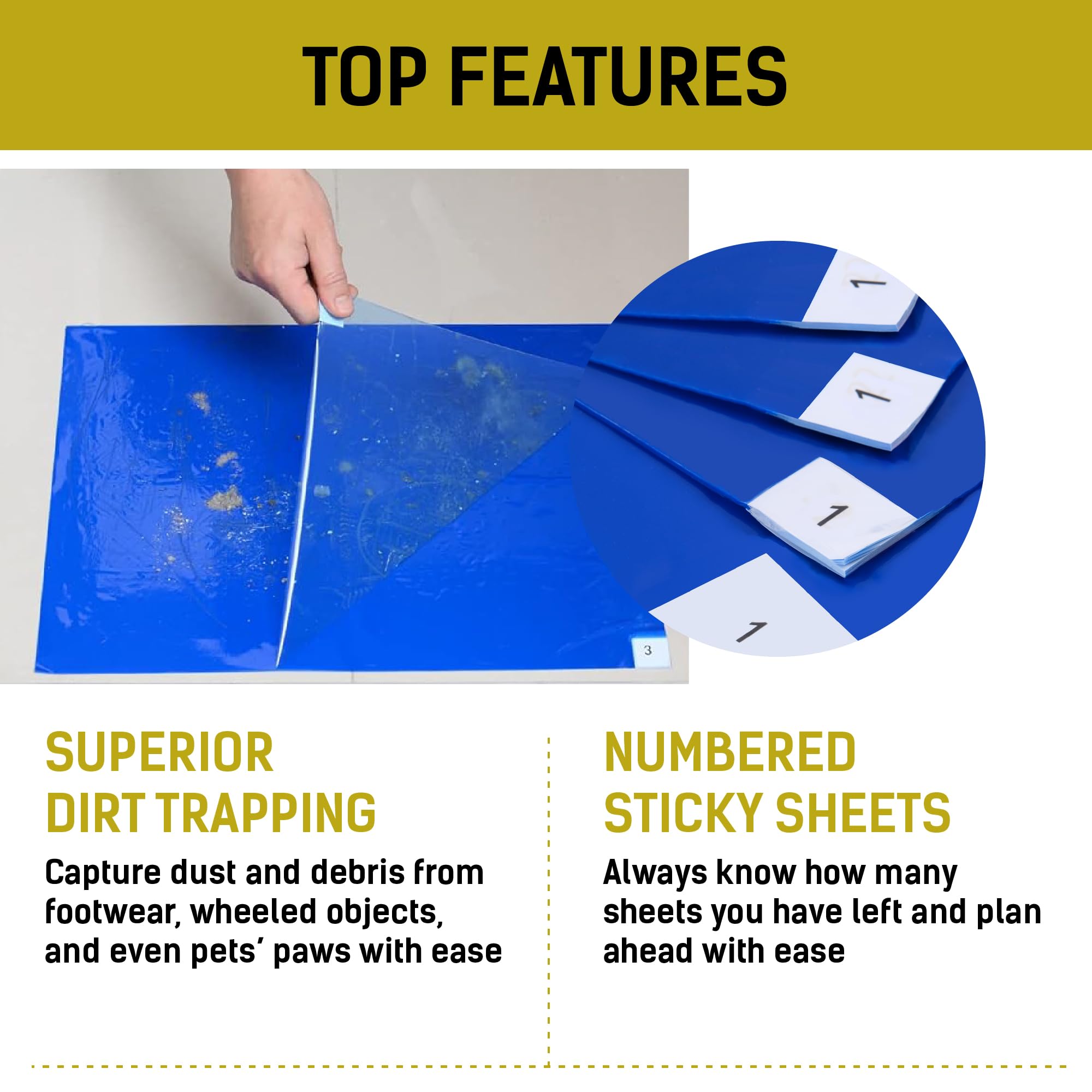 4-Pack Blue Sticky Mat 17x13 Construction Floor Mat 30 Peel-Off Sheets — Amazon image 4