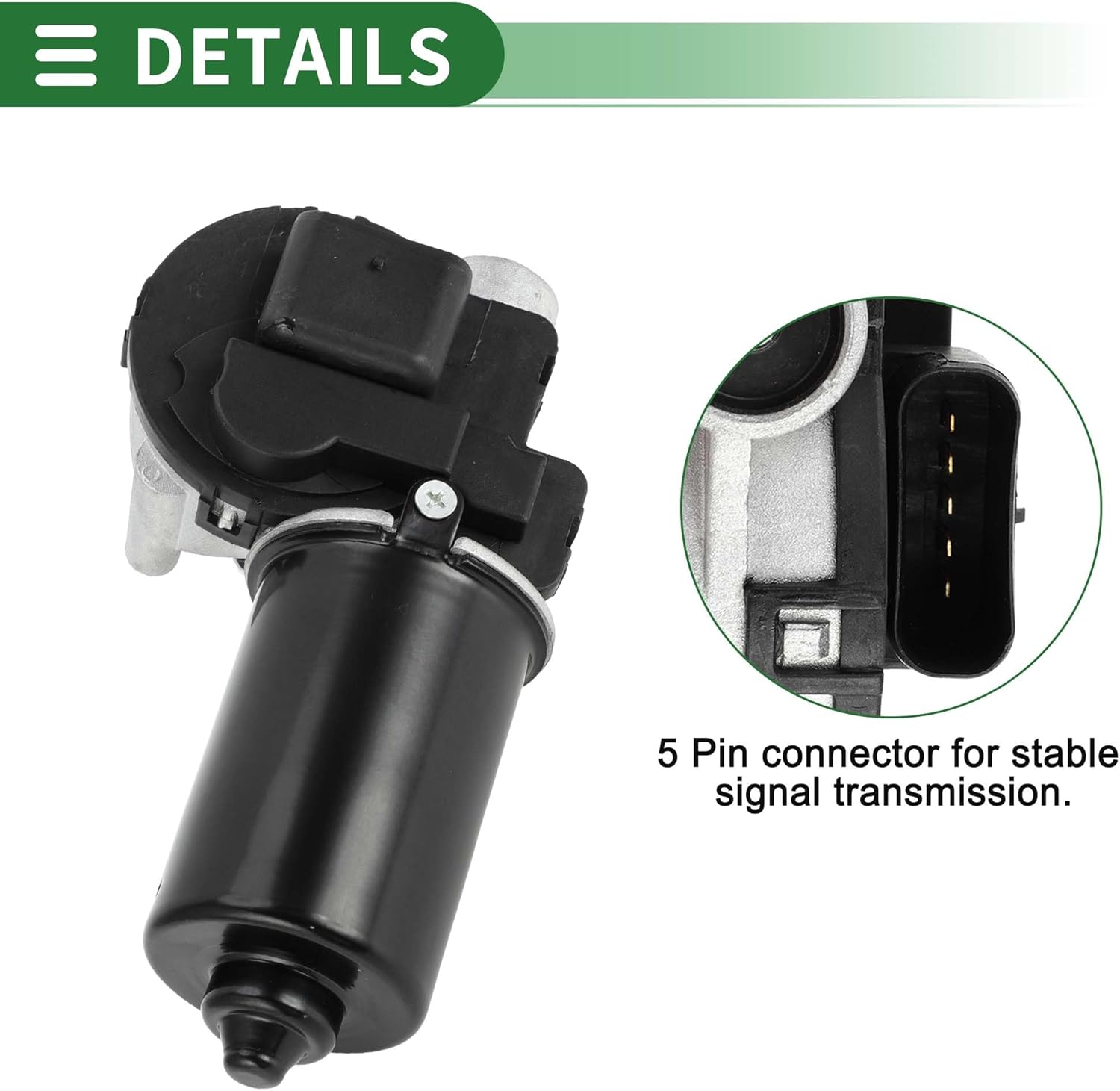 Motoforti Windshield Wiper Motor Car Front Windscreen Wiper Motor Replacement for Ford E-150 E-250 E-350 E-450 95-04 for Ford for Ranger 95-07 for Mazda No.6L5Z17508AA/F7CZ17508AA 5 Pin