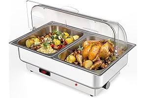 Rectangular Electric Food Warmer with Lid for Buffet and Parties