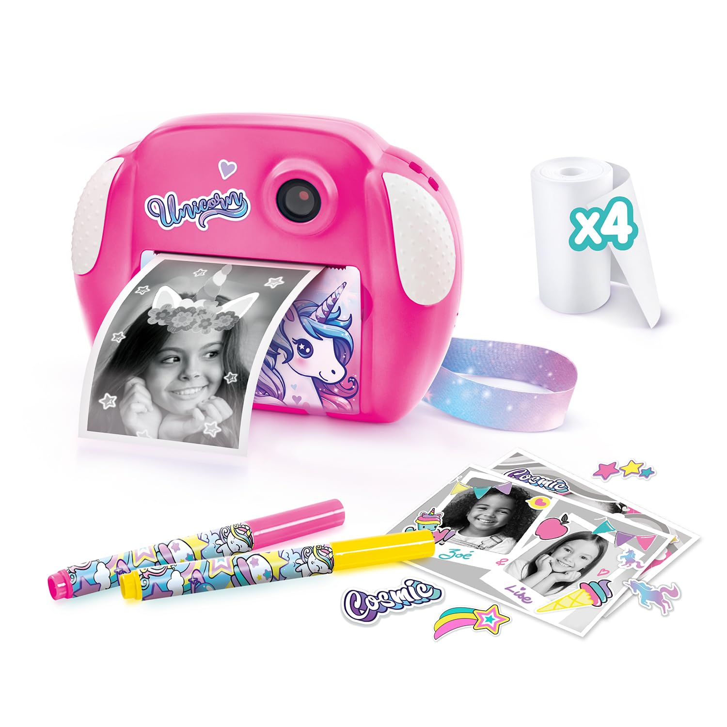 Canal Toys - Photo Creator - Appareil Photo à Impression Instantané Rose pour Enfants de 4 Ans+ - Selfie & Caméra Vidéo - Impression sans Encre sur Papier Thermique - Cadre - Idée Cadeau - CLK 013