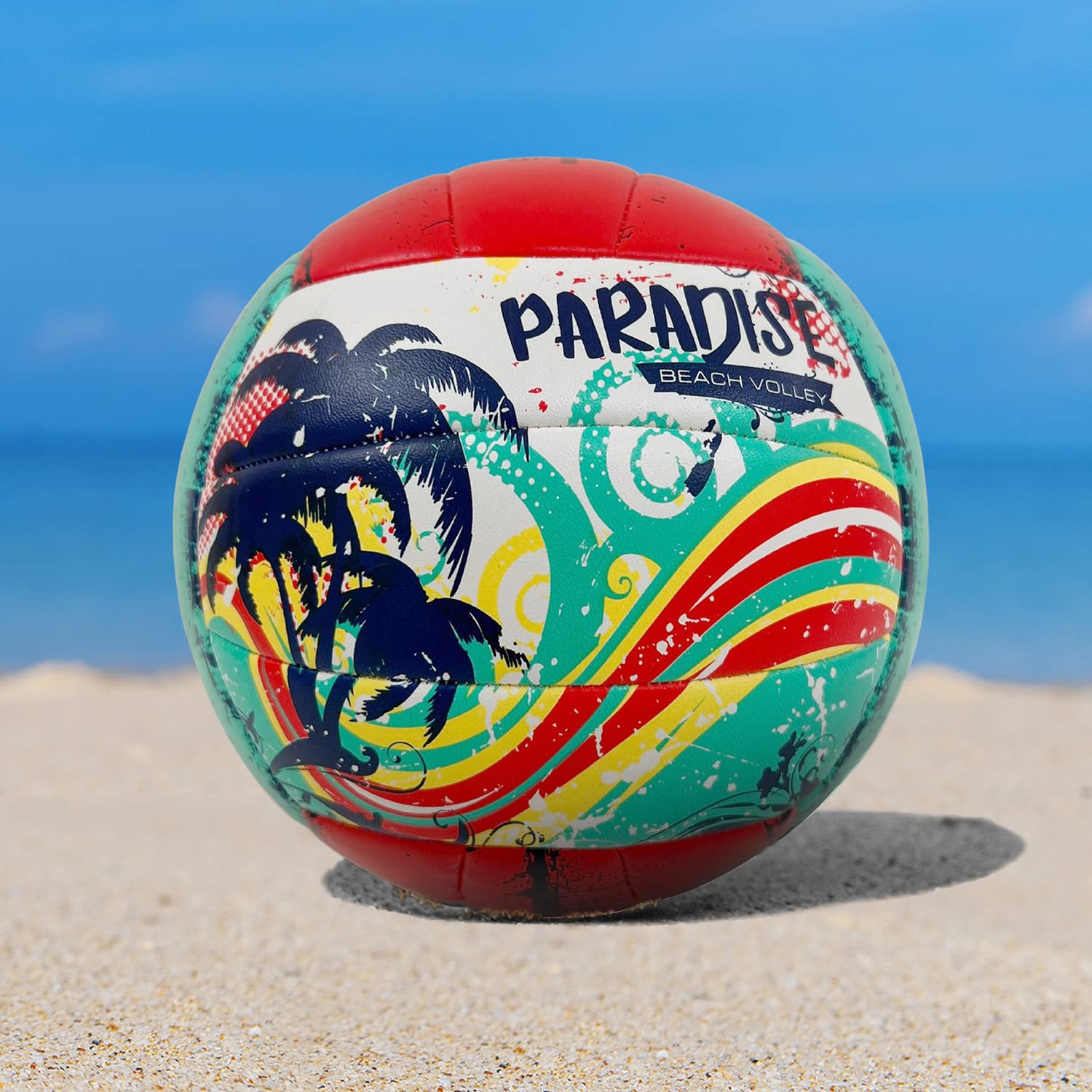 Ballon De Beach Volley Mondo – Taille 5 (68-70 Cm), 270g, Couverture PVC éponge – Aux Couleurs De L’Italie – Livré Dégonflé