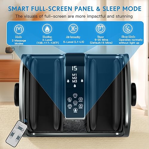 Miniatura 2 de Máquina masajeadora de pies Shiatsu para neuropatía y alivio del dolor, terapia de calor sorpresa, amasamiento profundo de 5 intensidades,