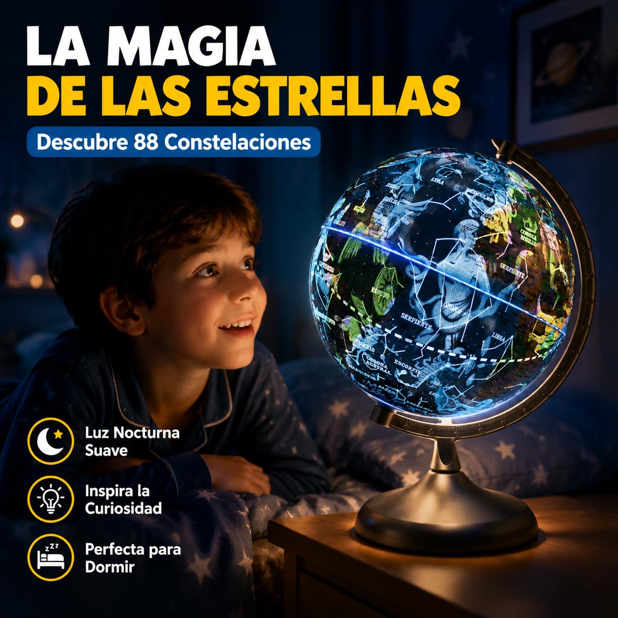 Big Minds - Globo Terráqueo | Bola Del Mundo Interactiva Niños Modo Noche Y Día | Globo Terraqueo Interactivo Niños Con App | Bola Del Mundo Con Luz Led Español | Regalo Comunion Niño | Comunion Niña
