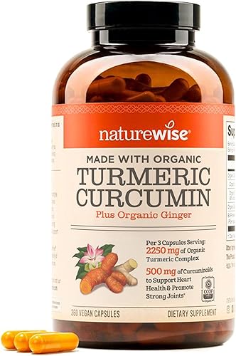 NatureWise Curcumina cúrcuma 2250 mg 95% curcuminoides y extracto de pimienta negra BioPerine para una absorción avanzada Apoyo diario para la