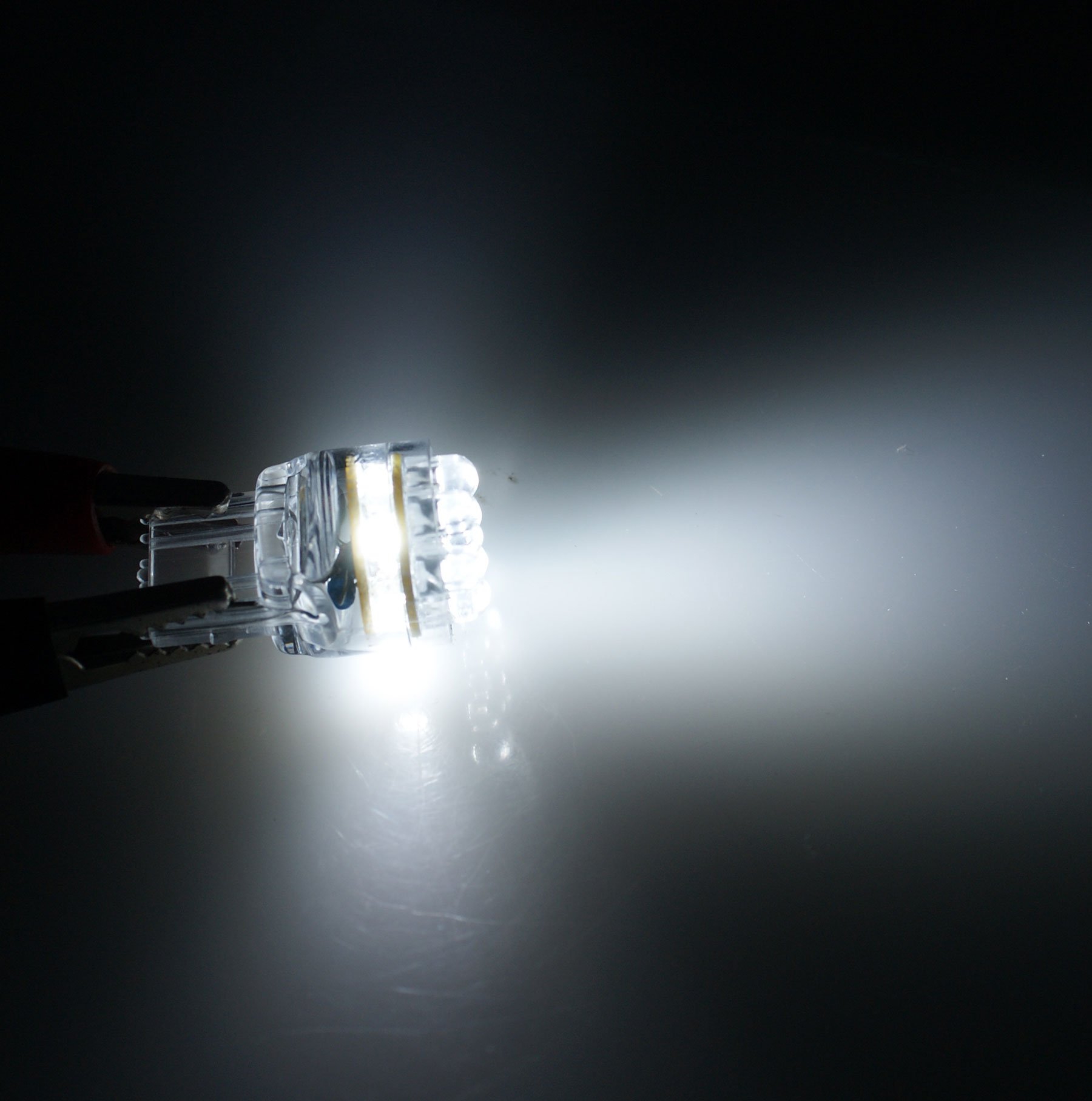 Tuningpros LEDRS-T20-W15 Rear Signal LED Light Bulbs T20 Wedge, 15 LED White 2-pc Set