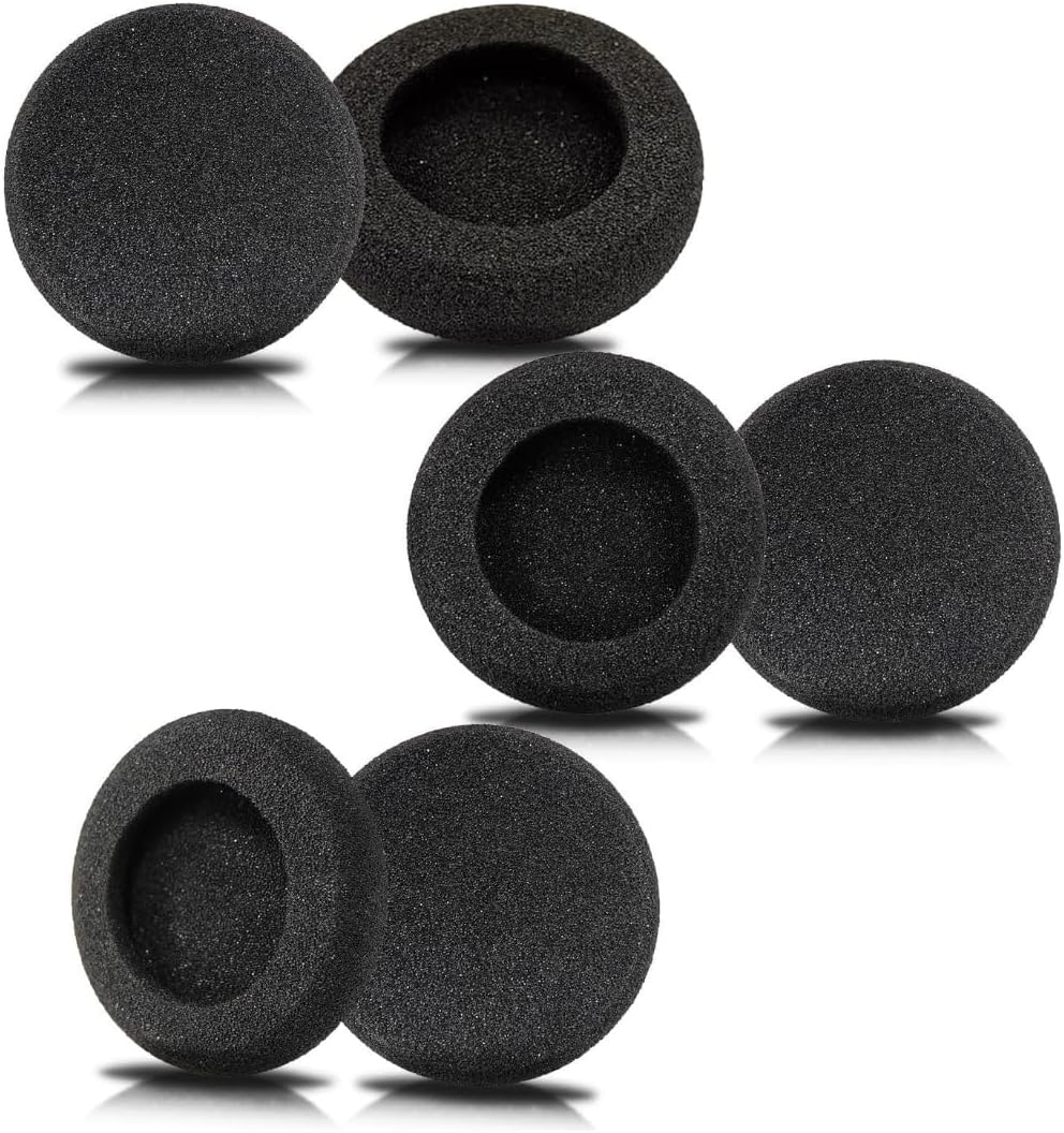 Crysendo Headphone Cushion Compatible with Logitech H330 / 340/600 (60mm / 6cm) | 10MM Thick Replacement Foam Sponge Ear Pads | High Density Foam Ear Muffs for Enhanced Comfort | Pack of 6pcs