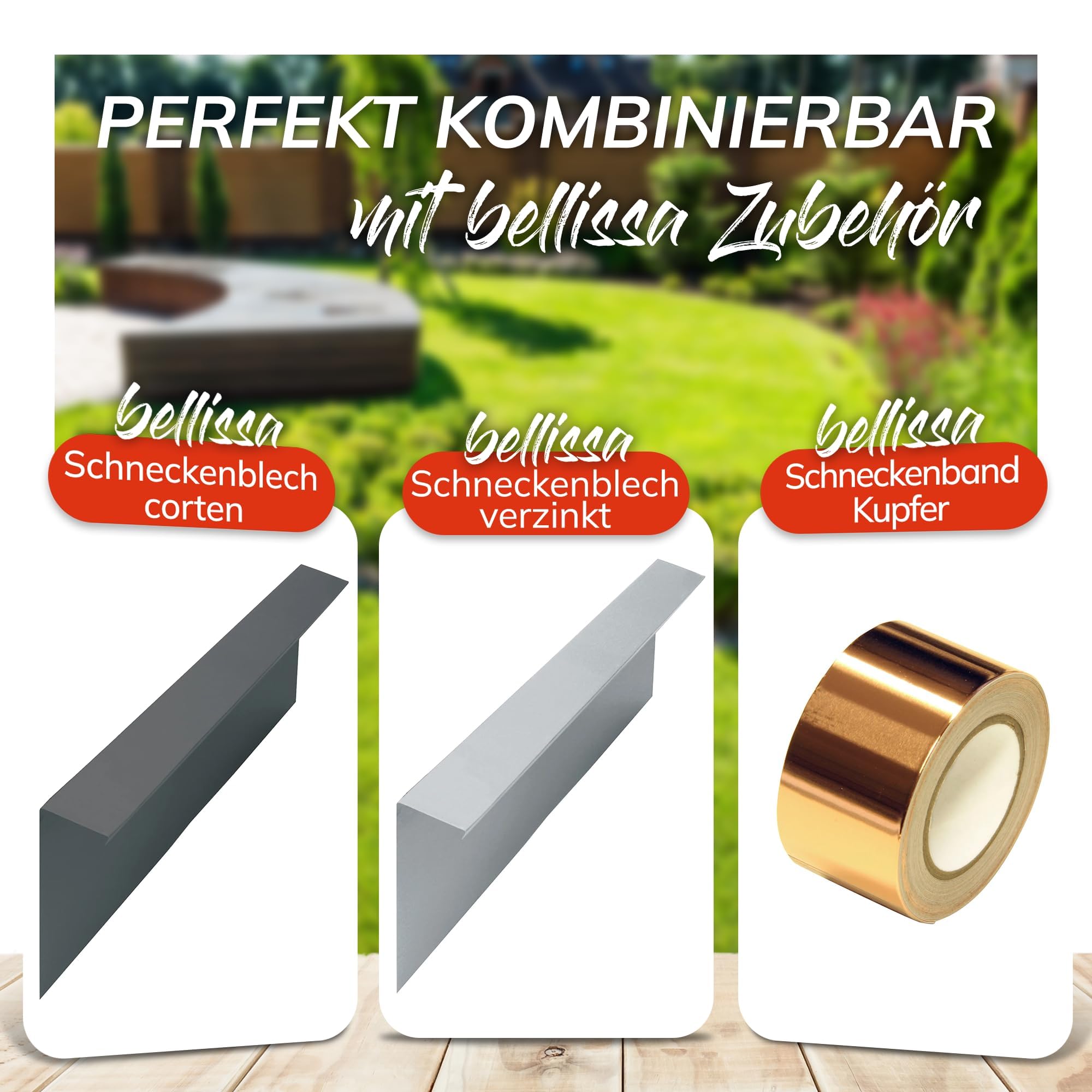 Schneckenzaun für Hochbeete 4er-Set Eckteile Metall 21cm x 10,5cm x 3,3cm | Schneckenabwehr, Schneckenstopp, Schneckenkante, Befestigungsset für Schneckenblech,Schneckenfalle