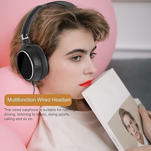 Miniatura 3 de Erhigher Auriculares con cable sobre la oreja, reducción de ruido inteligente ergonómica, sonido claro, juego de música, llamadas de juego de 0.138