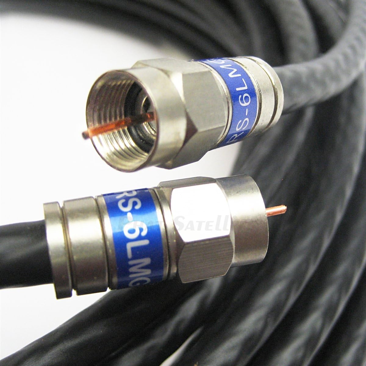 45ft Solid Copper RG6 Cable 18AWG 3Ghz 75 Ohm CL2 in-Wall Use HD Antenna DirecTV Satellite Approved Weather Seal All Brass CONNECTORS UL ETL Cut to Order Assembled in USA by PHAT SATELLITE INTL