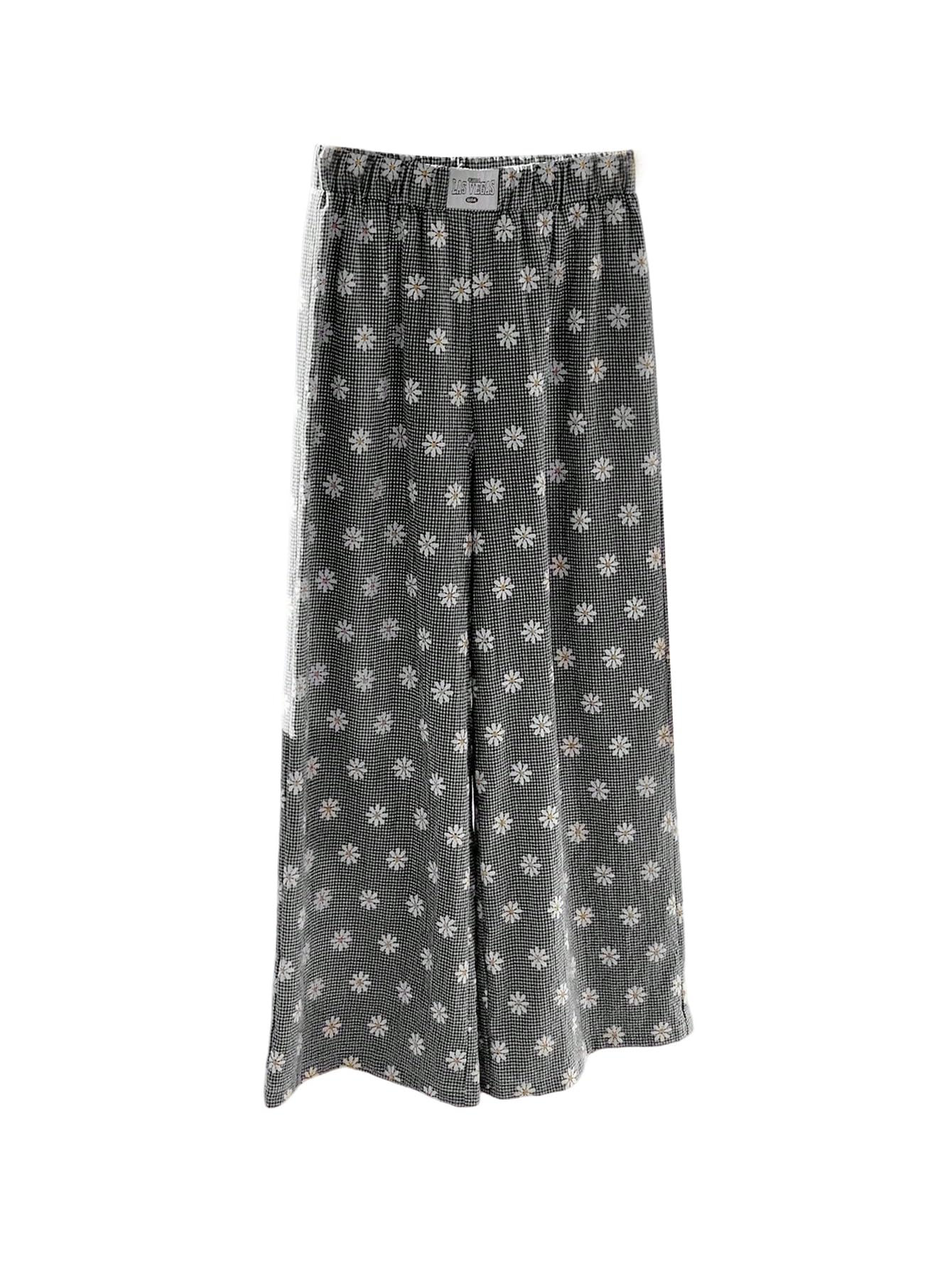 MakeMeChic Womens Plus Size Plaid Pants Elastic High Waist Wide Leg Trousers Loungewear