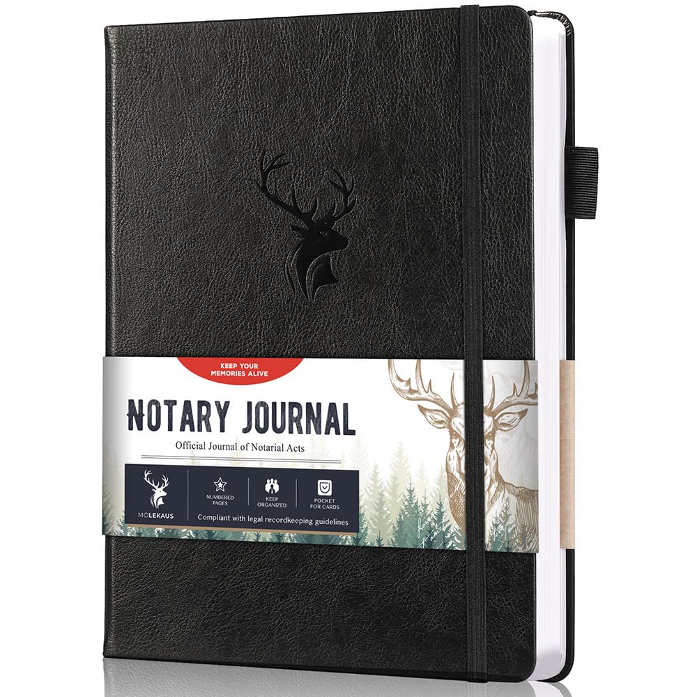 molekaus Notary Journal Log Book Notary Log Book Notary Public Journal for Notarial Acts with 236 Notarial Record Entries 120gsm Numbered Pages 7"X10"