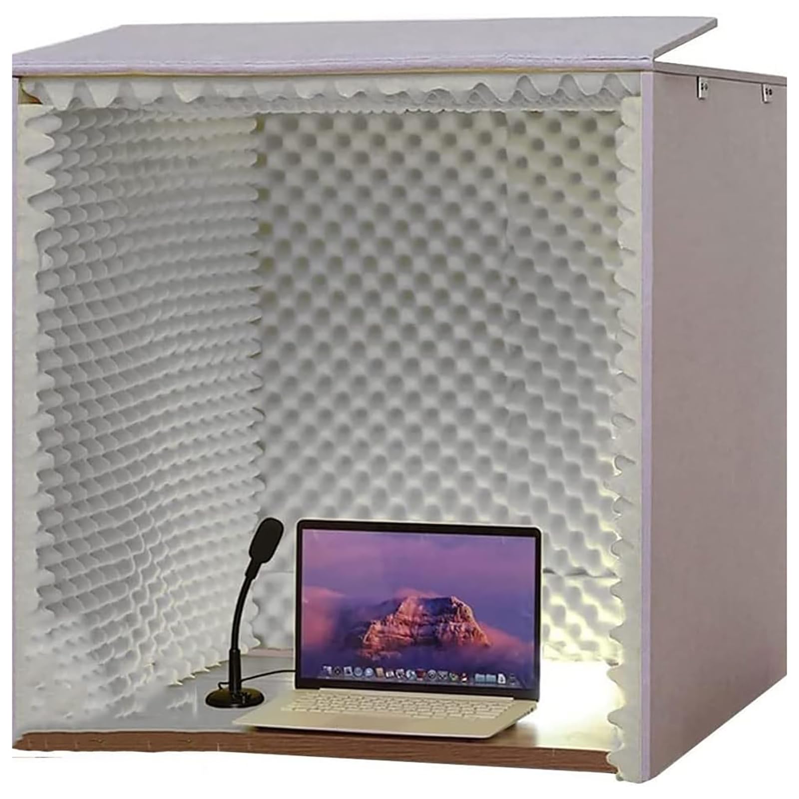 CEVIZ Portable Soundproof Booth, Vocal Booth, Sound Booth, Desktop Soundproof Cover, Sound Absorbing Shield, Microphone Soundproofing Acoustic Foam Panel, for Home Studio