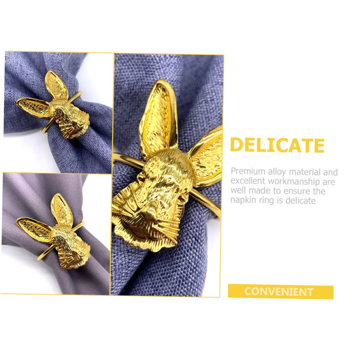 Alipis 4 Set Portatovagliolo Metallo Decorazioni Eleganti Per Tavola Con Design Forma Coniglio Per E Feste Riutilizzabili E Facili Da 6 Pezzi * 4