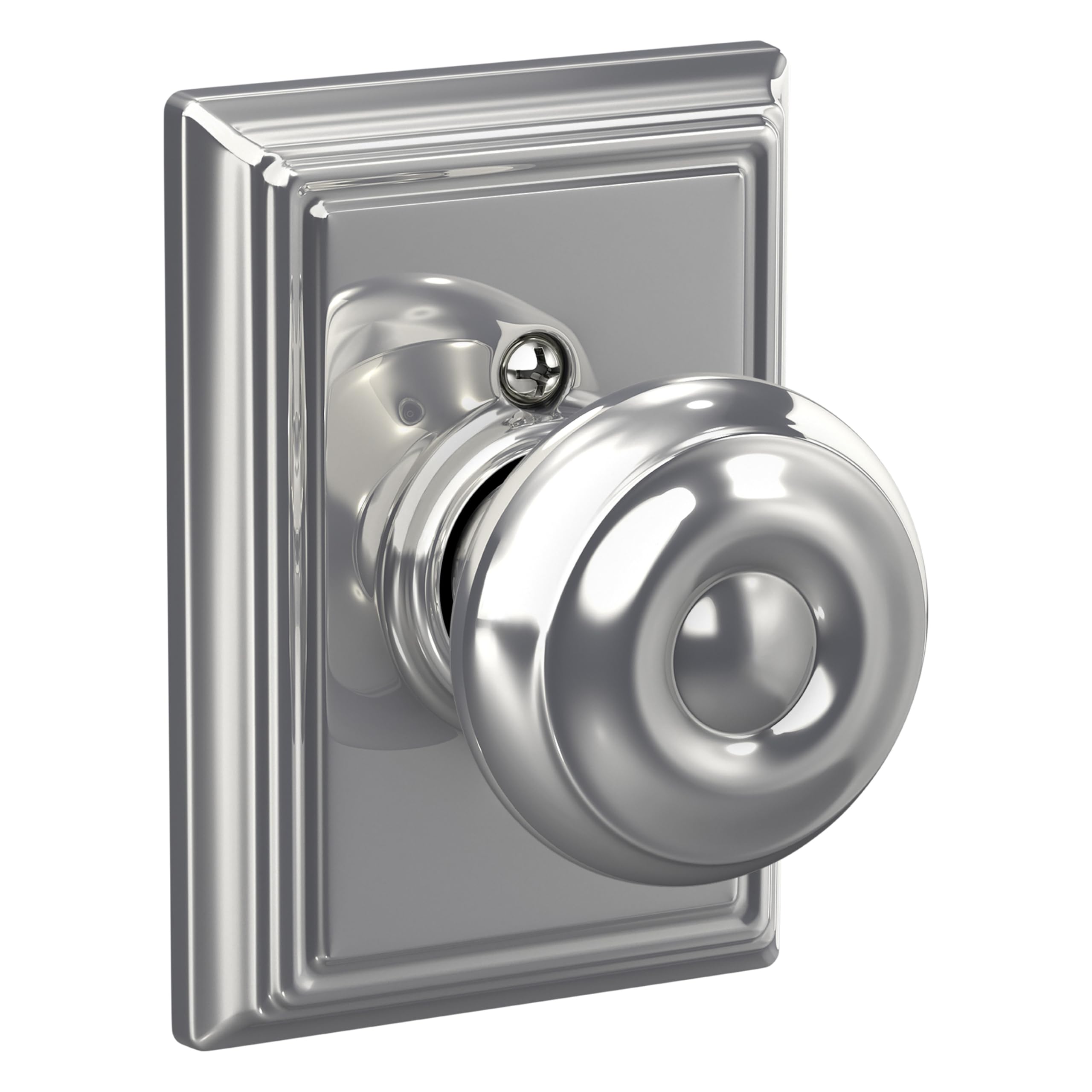 SCHLAGE Georgian Non-Turning Dummy Door Knob, Addison Trim, Bright Chrome