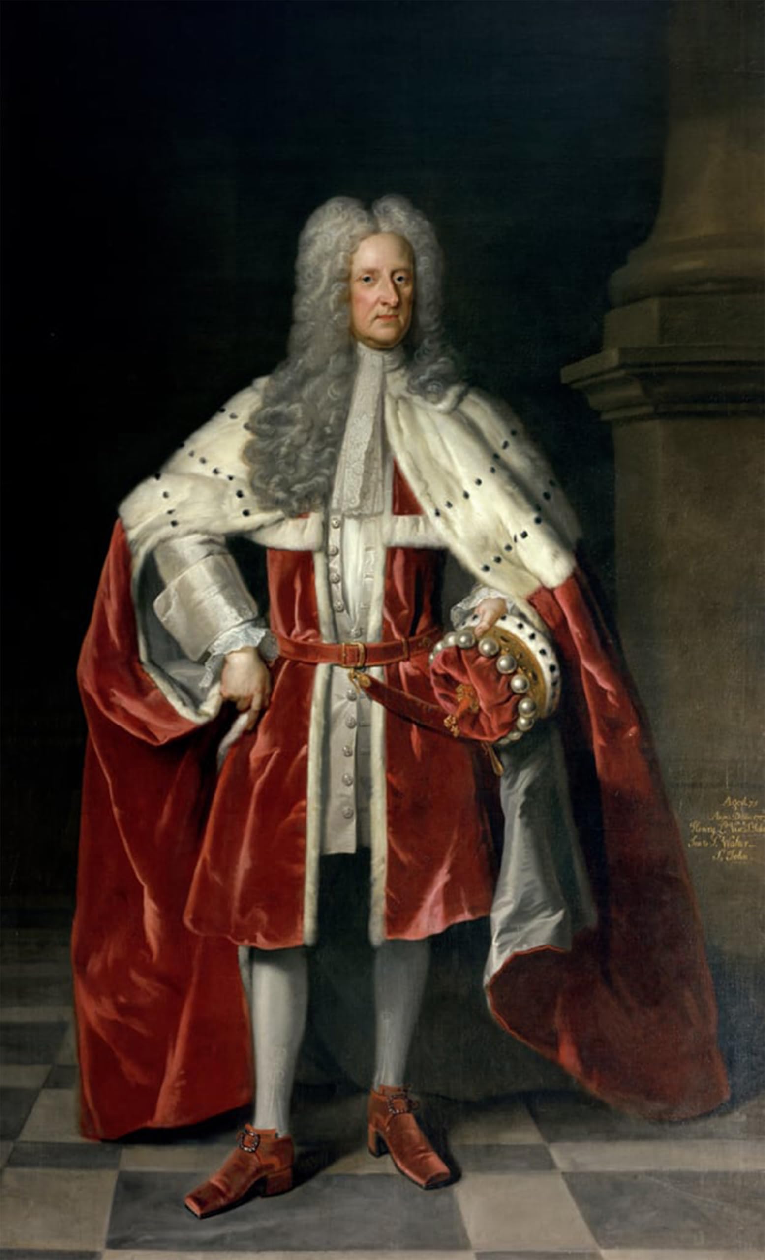 ARTXLXXBN Famous Painting Canvas Artwork Graffiti Print Portrait of Henry St Viscount St in His Coronation Robes by Godfrey Kneller Portrait Canvas Image for Home Decor 60x90cm